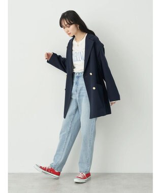 earth music&ecology ウ゛ィンテージ加工テーパードデニム Light Indigo