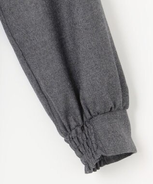 組曲 ウールジョーゼット スリットネックワンピース グレー系