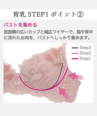BRADELIS New York 【BRADELIS New York / 育乳補整ブラ・STEP1 集める】ウェンディステップ1ブラ25A1  補正 ブラジャー ピンク