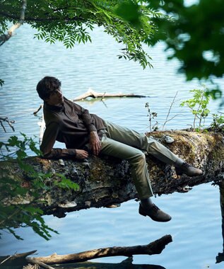 JOSEPH ABBOUD 【サスティナブル素材】小紋プリント シャツ ダークブラウン系5