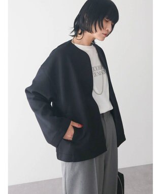 Green Parks ノーカラーポンチジャケット Black