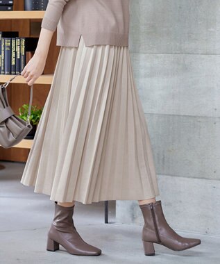 Tiaclasse 【新色追加】スエードポンチプリーツスカート アイボリー