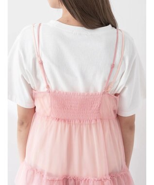 earth music&ecology チュールミニキャミワンピース Pink