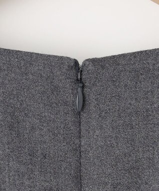 組曲 ウールジョーゼット スリットネックワンピース グレー系