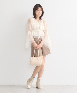 earth music&ecology チュールブラウス Ivory