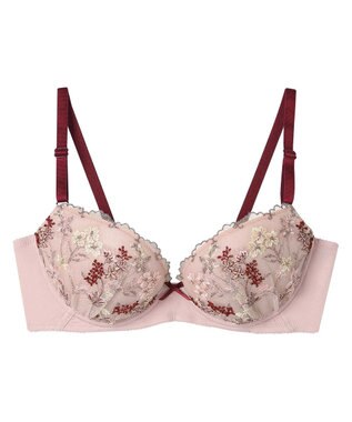 une nana cool ボタニカル柄のレースが華やか　Botanic Garden　3/4カップブラ スモークピンク