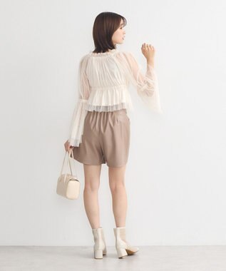 earth music&ecology チュールブラウス Ivory