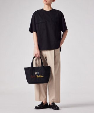 Paul Smith PSロゴエンブロイダリー ミニトートバッグ ブラック