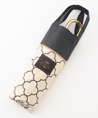 TOCCA 【晴雨兼用・UVカット100%生地】TOCCA CLOVER UMBRELLA 折り畳み傘 収納バッグ付き ベージュ系