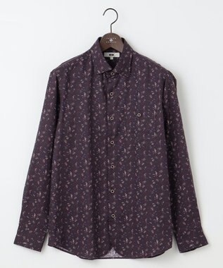 JOSEPH ABBOUD 【サスティナブル素材】フラワーモチーフプリント シャツ ワイン系5