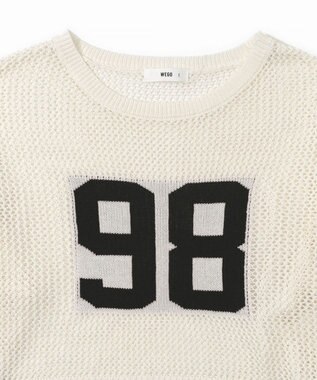 WEGO ナンバリングメッシュショートニット ブラック