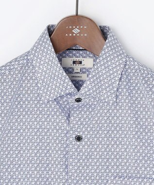 JOSEPH ABBOUD 【キングサイズ・オーガニックコットン・日本素材】ジオメトリックパターンプリントシャツ　26SSモデル ネイビー系5