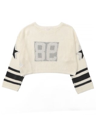 WEGO ナンバリングメッシュショートニット ブラック