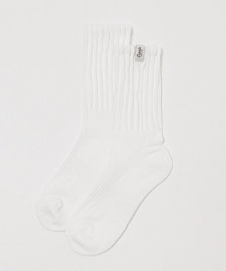 WEGO タグデザインボリュームリブソックス ホワイト