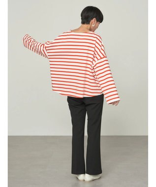 AMERICAN HOLIC ボートネックボーダープルオーバー Red