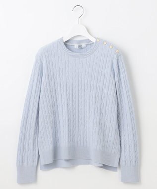 J.PRESS LADIES L 【洗える】WOOL BLEND AIR クルーネック ニット ライラックブルー系