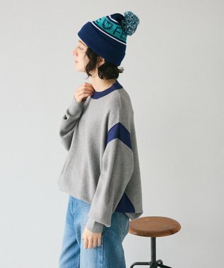 CRAFT STANDARD BOUTIQUE 洗える/とてもち配色ニットプルオーバー/24AW Gray Mixture