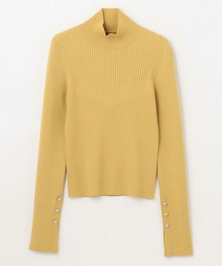 GRACE CONTINENTAL ビジューリブニットトップ イエロー