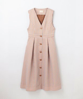 GRACE CONTINENTAL チェックジャンパースカート ベージュ