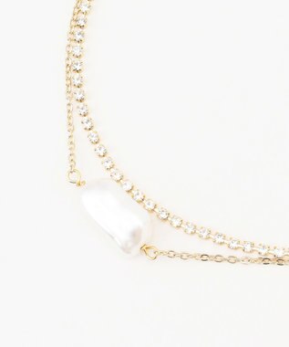 組曲 【2SET】ダイヤレーンプチパール ネックレス ゴールド系