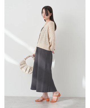 earth music&ecology 透かし編みテープヤーンカーディガン Pink