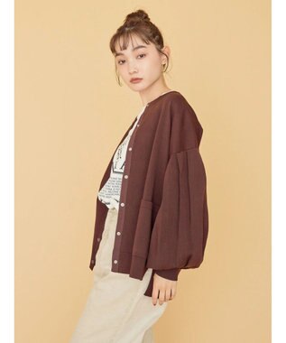 AMERICAN HOLIC エコカルットクルーネックカーディガン Brown