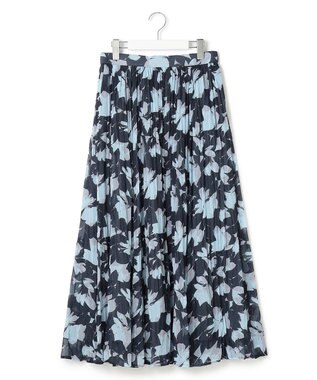 23区 【洗える】Ratti シャドーフラワープリント スカート ネイビープリント
