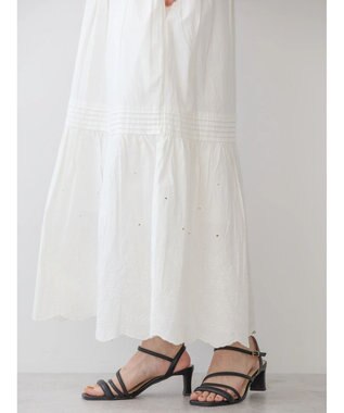 AMERICAN HOLIC インドＣｏｔｔｏｎスカラップ刺繍スカート Off White