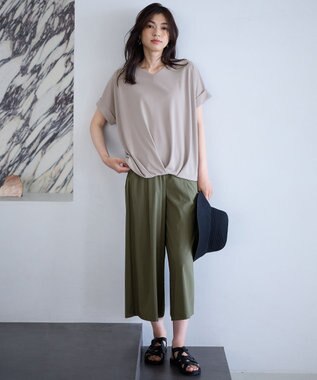 ANY カシュクールTシャツ ベージュ