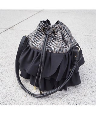 LA BAGAGERIE 【インスタグラマー chiyoさん×LA BAGAGERIE】フリルバケットバッグ グレー