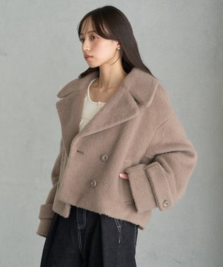 earth music&ecology シャギーショートコート Beige