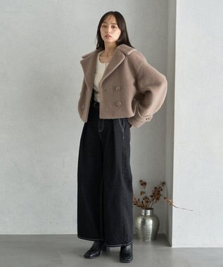 earth music&ecology シャギーショートコート Beige