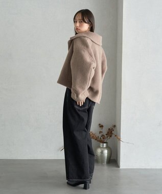 earth music&ecology シャギーショートコート Beige