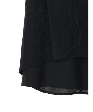 Green Parks 異素材レイヤードノースリーブブラウス Black