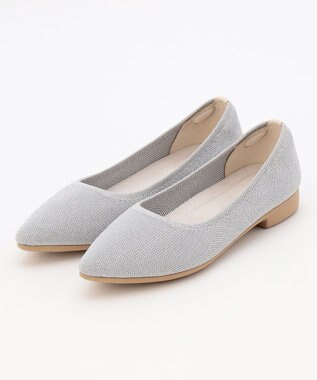 steppi フォルムフィット ポインテッド パンプス シルバーラメ