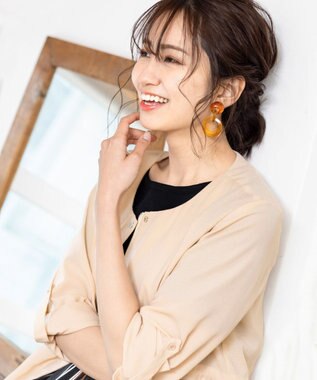 Tiaclasse L 【洗える】シルエットの変化を楽しめる麻調ドロストジャケット アイボリー