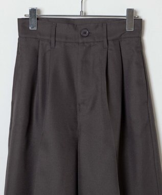 WEGO 【手洗い可】ハイウエストセンタープレスワイドパンツ グレー