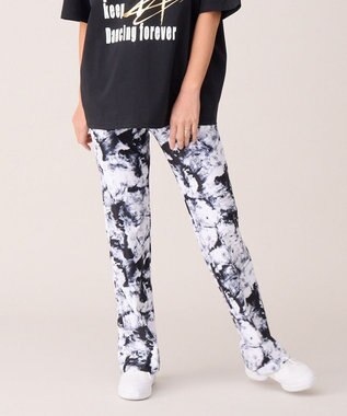 Chacott モノクロプリントブーツカットパンツ ブラックＰＴ