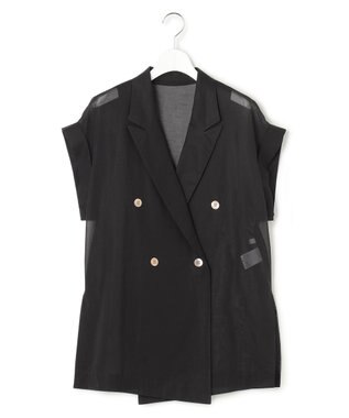 23区 【GOLD LABEL】コットンオーガンジー シアー ジレ ブラック系