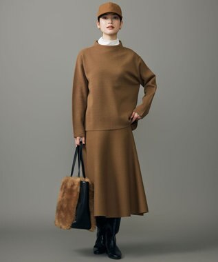 自由区 L ベアテレコボトルネック カットソー オフ