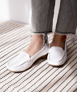 Pointer 本革ドライビングシューズ ホワイト