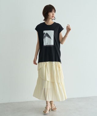 YECCA VECCA フォトプリントノースリーブTee Off White
