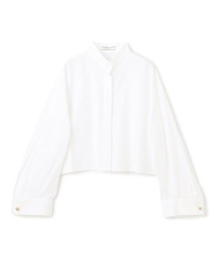 BEIGE， 【洗える】MAGNOLIA / ゴールド釦コットンショート丈ブラウス White