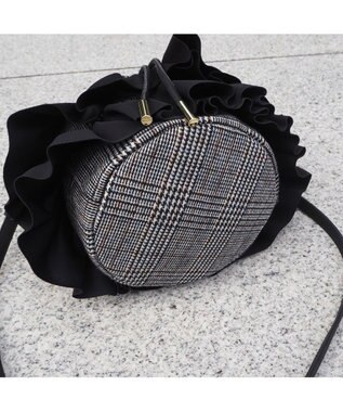 LA BAGAGERIE 【インスタグラマー chiyoさん×LA BAGAGERIE】フリルバケットバッグ グレー