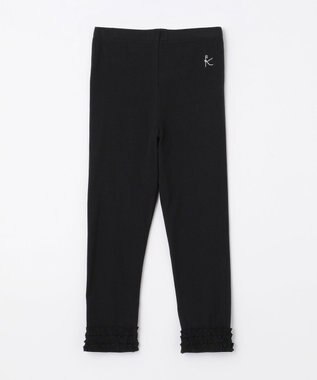 組曲 KIDS 【150-160cm】ストレッチ天竺レギンス（７分丈） ブラック系