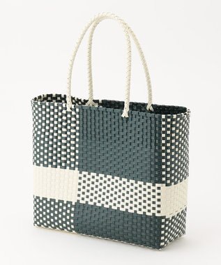 ANY ラインメルカドバッグ グリーン×グレージュ