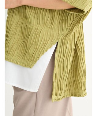 Green Parks カットジャガード裾ドッキングプルオーバー Green