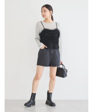 earth music&ecology チュールビスチェ Black