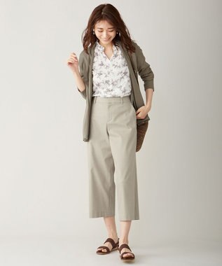 J.PRESS LADIES 【シワになりにくい】コットンフィッティーシャーク ワイドパンツ ベージュ系