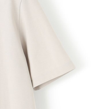 J.PRESS MEN シルクのような光沢感の上品Tシャツ【UVカット / 接触冷感 / 吸水速乾】【J.PRESS PREMIUM JERSEY】ポンチモックネック Tシャツ ライトグレー系